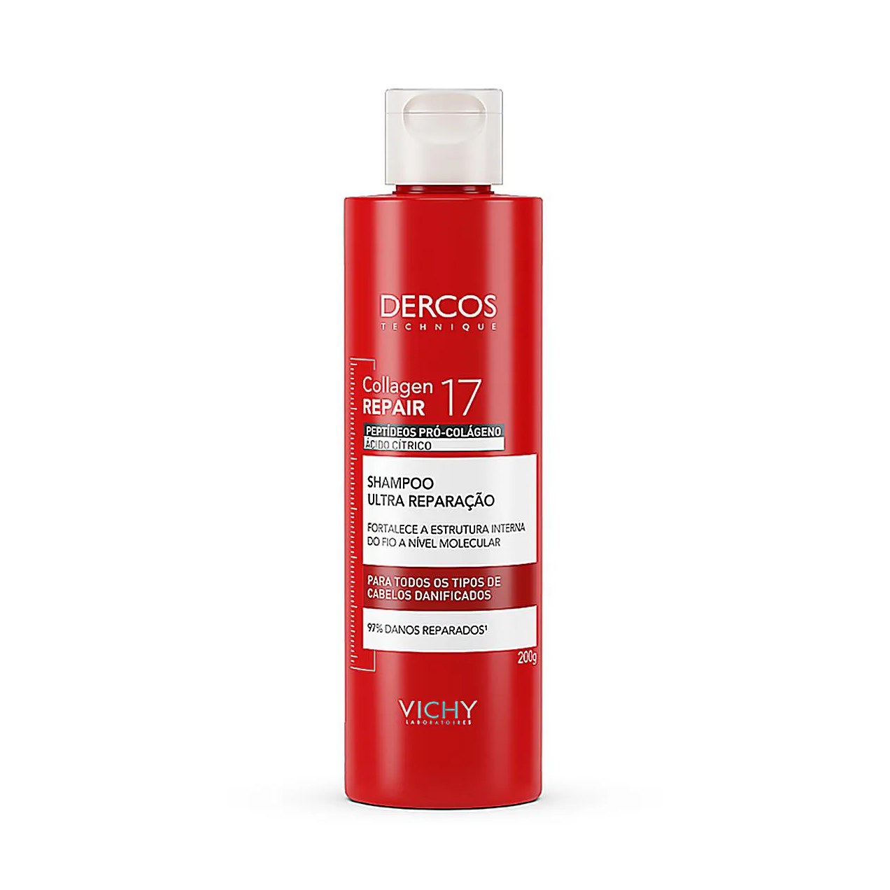 Shampoo Ultra Reparação Vichy Dercos Collagen Repair 17 Shampoo Capilar Fortalecedor com Colágeno 200g
