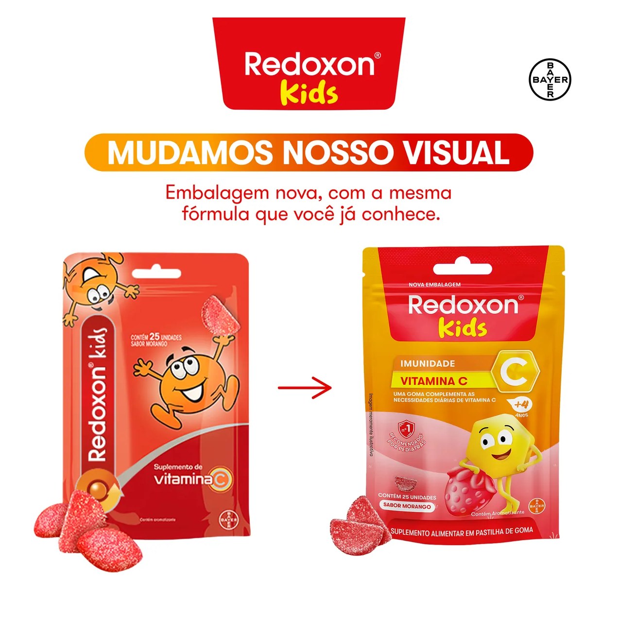 Vitamina C Redoxitos Morango 25 gomas