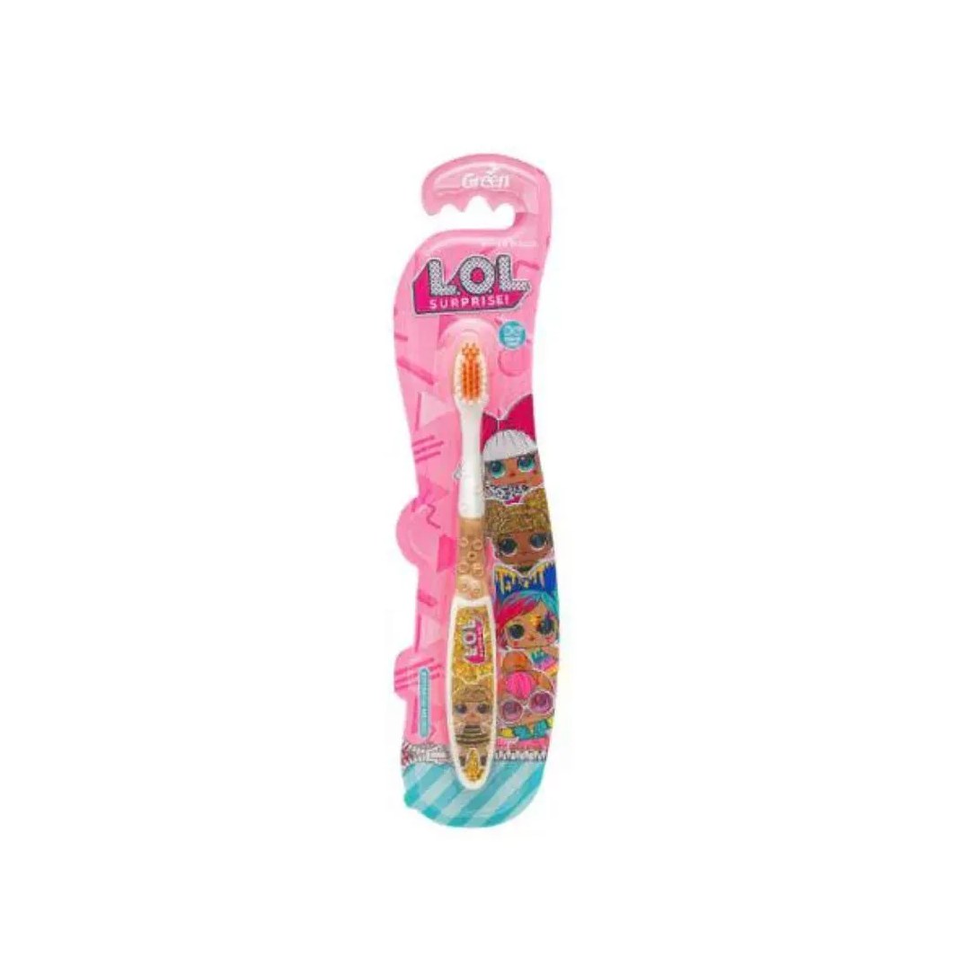 Escova Dental Infantil Macia Dourada Lol Surprise Green