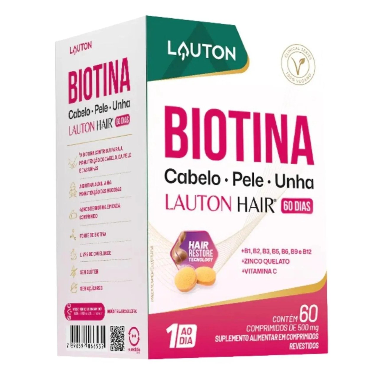 Biotina Plus + Vitaminas e Minerais 60 Comprimidos - Lauton