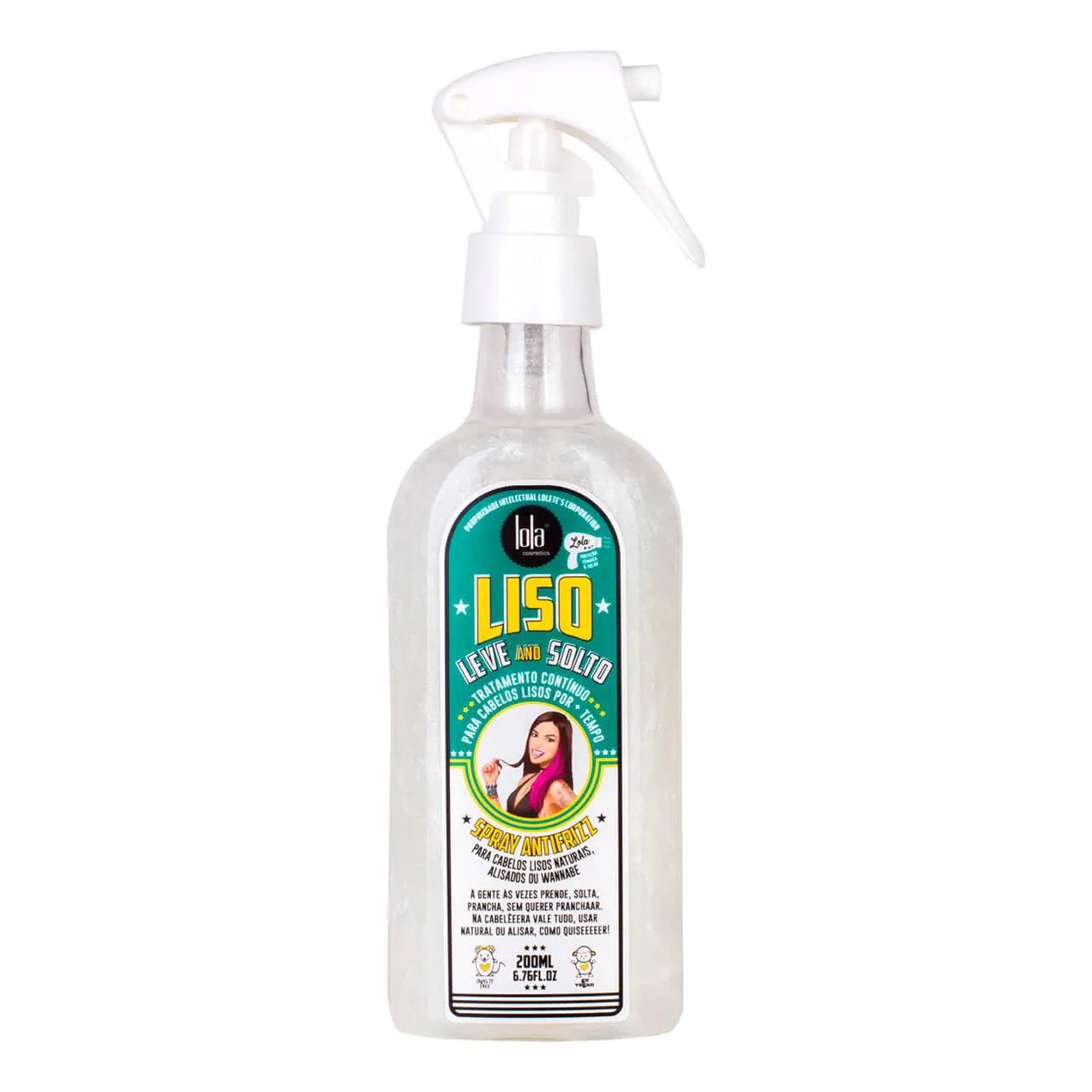 Spray para Cabelo Antifrizz Liso, Leve e Solto Lola Cosmetics com 200ml