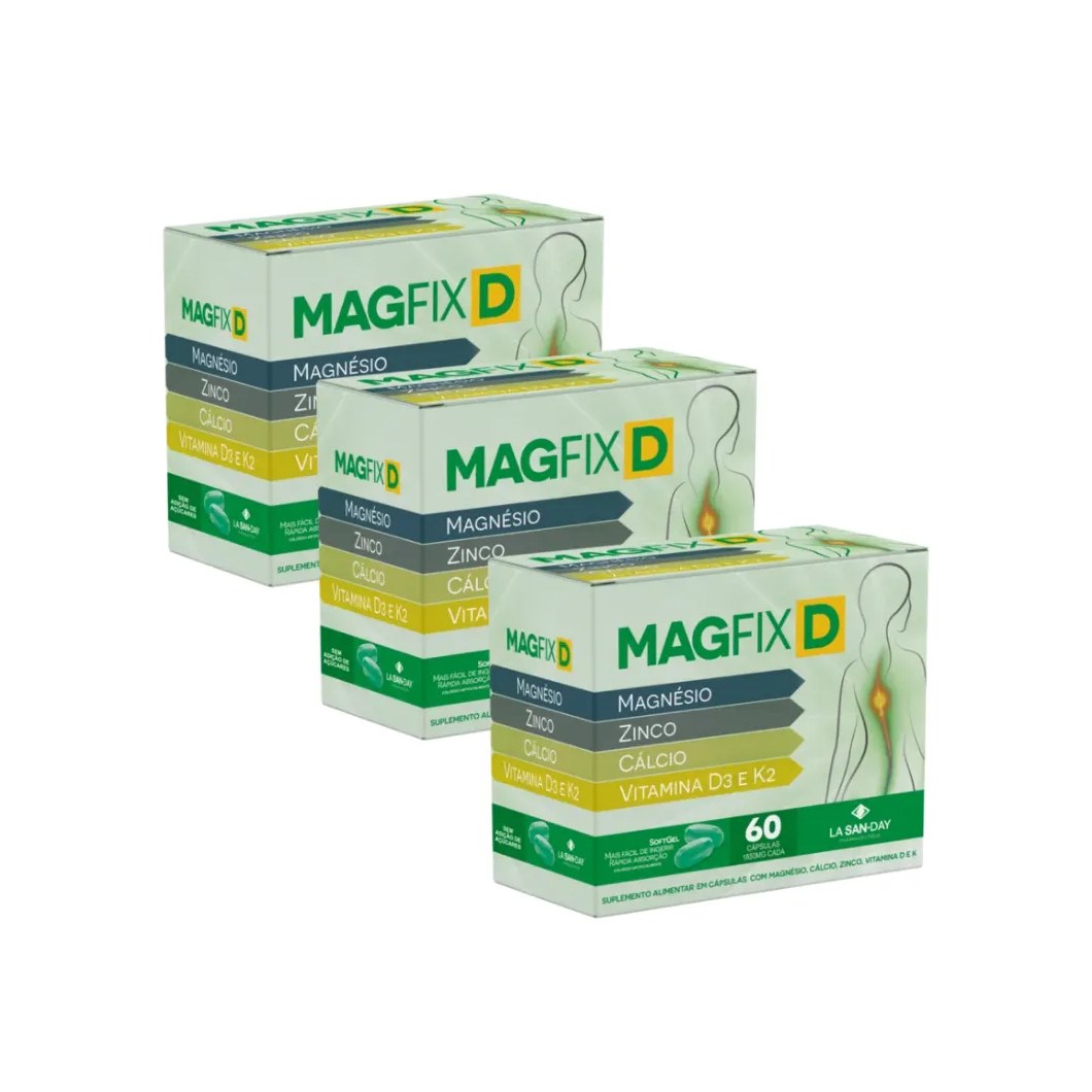Kit 3 Suplemento Magfix D com 60 Cápsulas - La San-Day