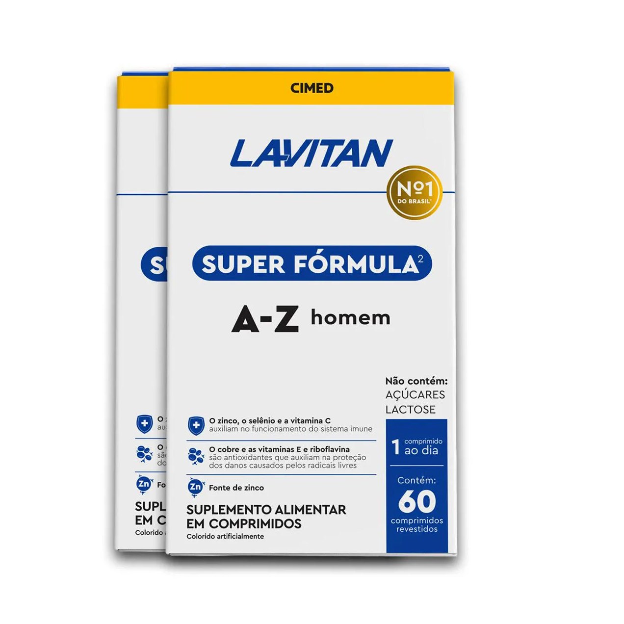 Kit 2 Multivitamínico Homem Lavitan 60 Comprimidos