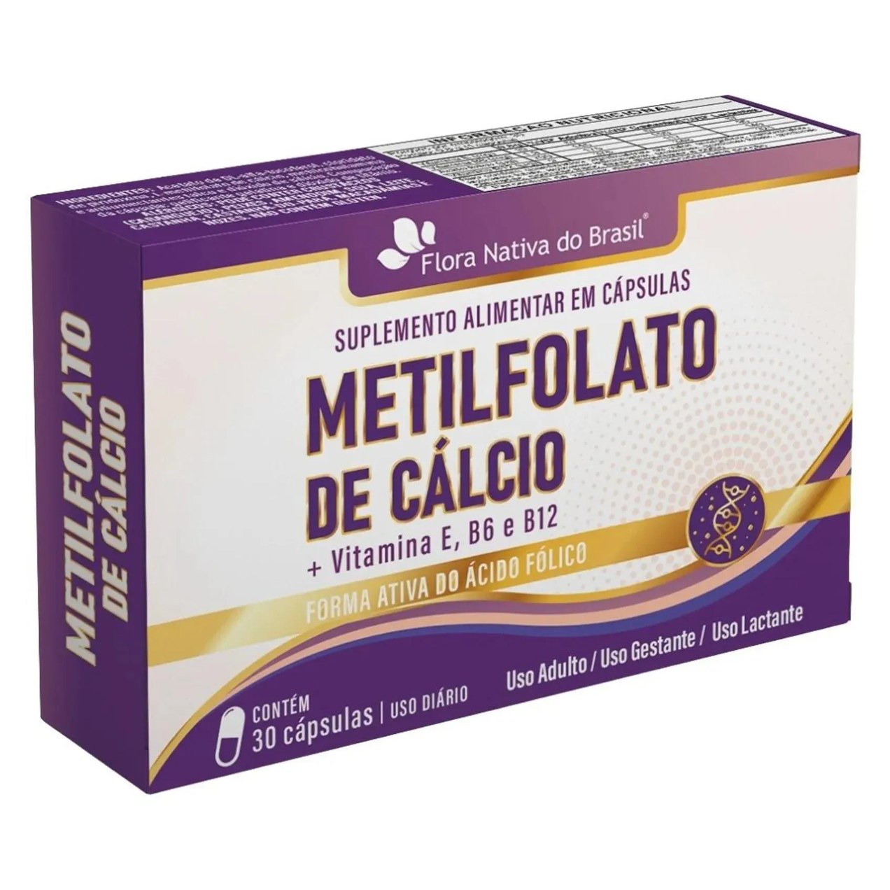 Metilfolato de Cálcio com Vitaminas 30 Cápsulas - Flora Nativa