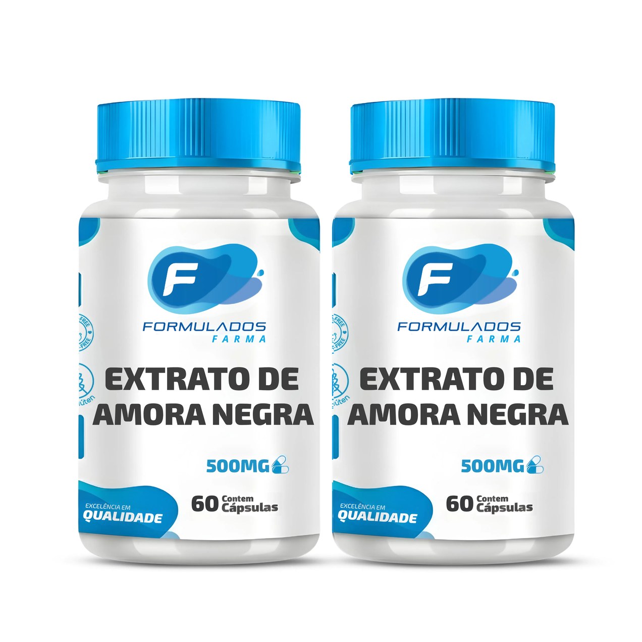 Kit 2 Extrato de Amora Negra 500mg 60caps - Formulados Farma