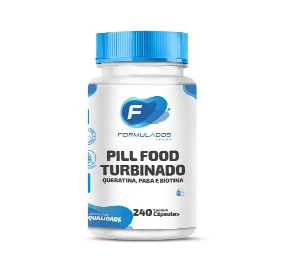 Pill Food Turbinado com Queratina, Paba, Biotina - 240 Cápsulas