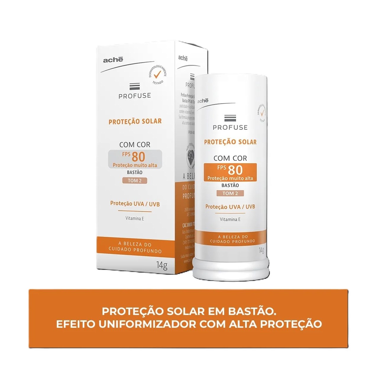 Protetor Solar Facial em Bastão Profuse FPS 80 Tom 2 14g