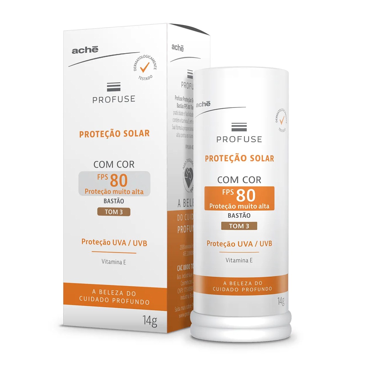 Protetor Solar Facial em Bastão Profuse FPS 80 Tom 3 14g