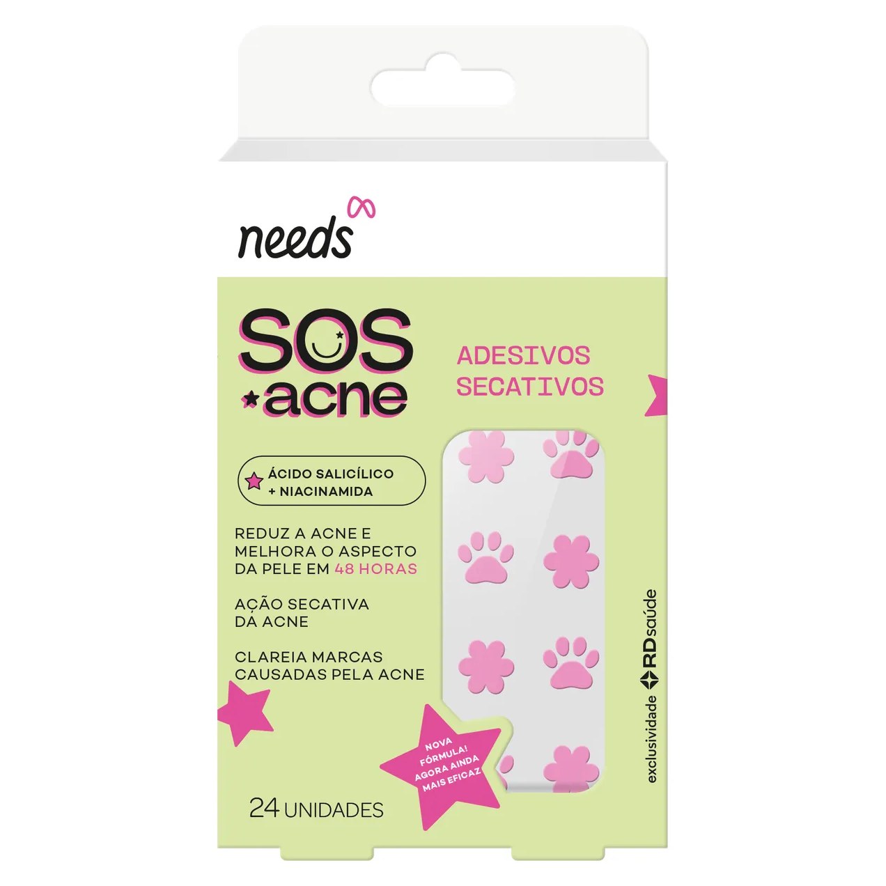 Adesivo Secativo para Acne Needs SOS Acne Ácido Salicílico 24 unidades