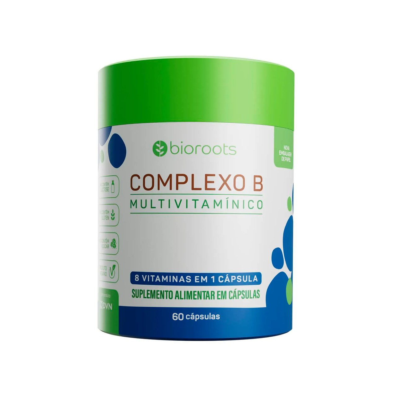 Complexo B Multivitamin com 60 unidades - Bioroots