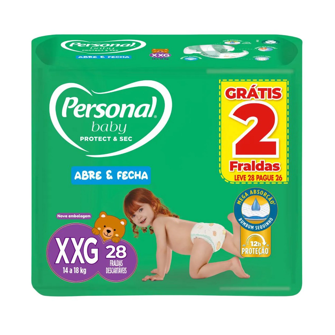 Fralda Personal Baby Protection & Sec XXG 28 unidades