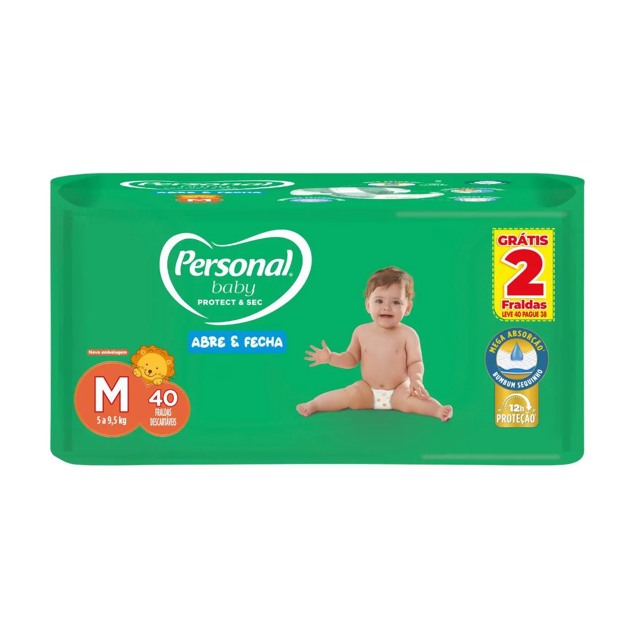 Fralda Personal Baby Protection & Sec M 40 unidades