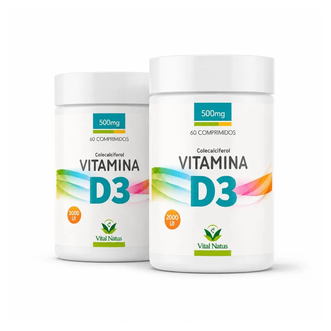 Kit 2 Vitamina D3 2000UI Colecalciferol 120 Comprimidos Vital Natus