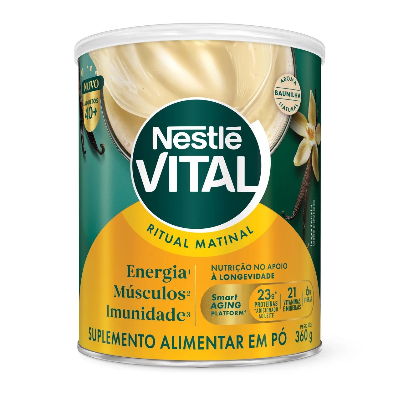 Suplemento Alimentar em Pó Nestlé Vital Ritual Matinal Baunilha 360g