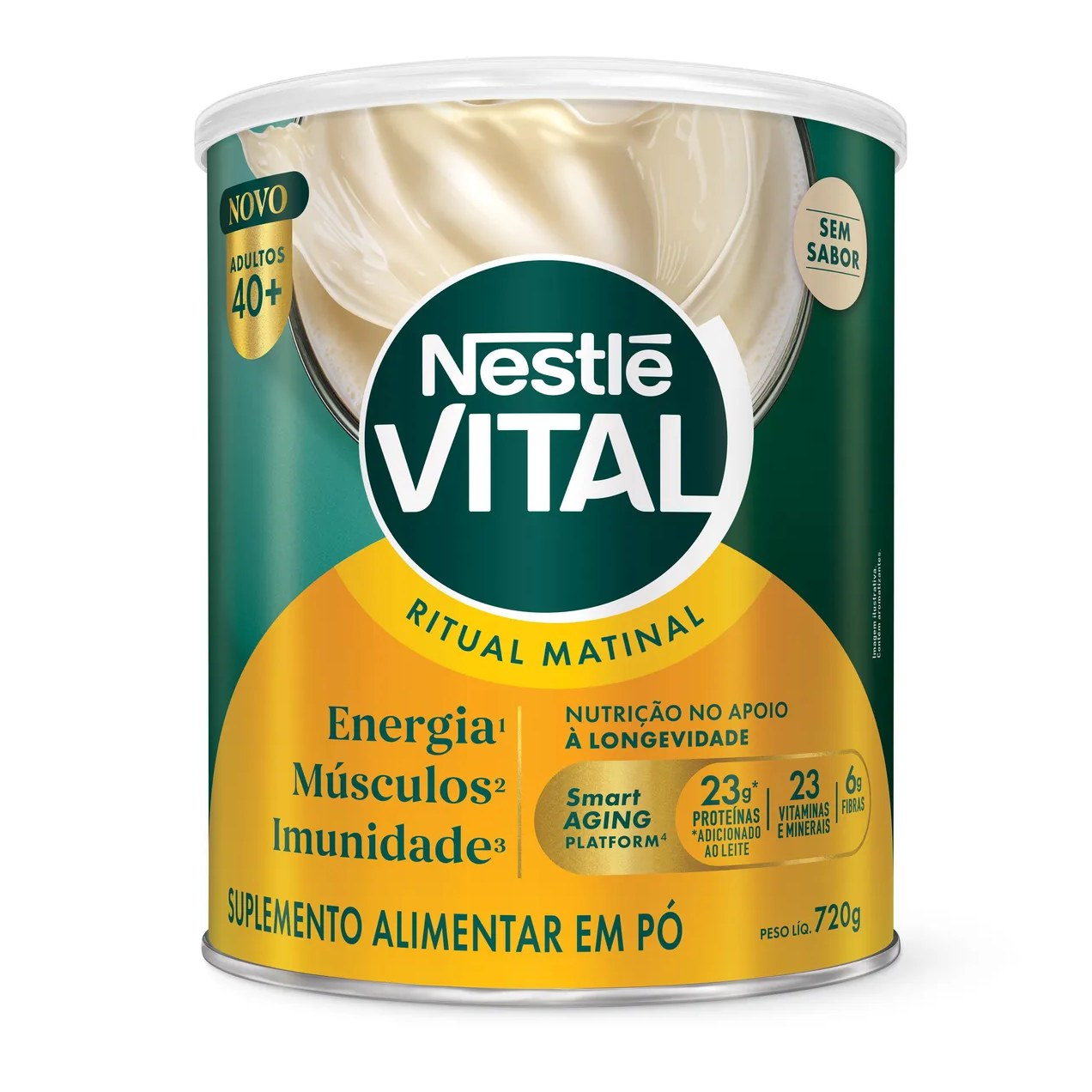 Suplemento Alimentar em Pó Nestlé Vital Ritual Matinal Sem Sabor 720g