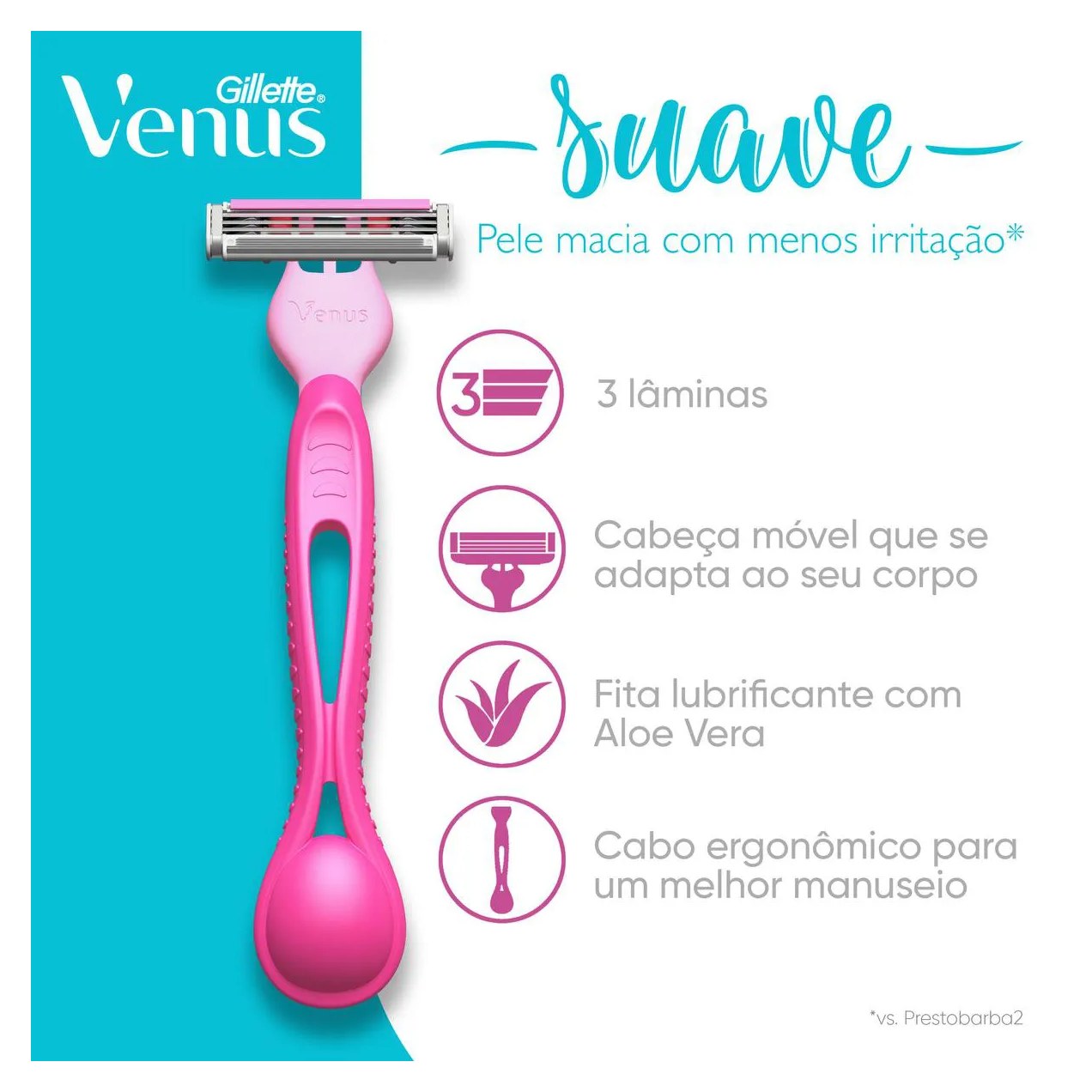 Aparelho de Depilação Gillette Venus Suave com 2 Unidades