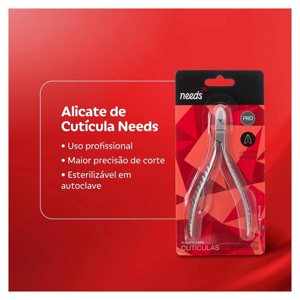 Alicate de Cutícula Needs PRO Inox 1 Unidade