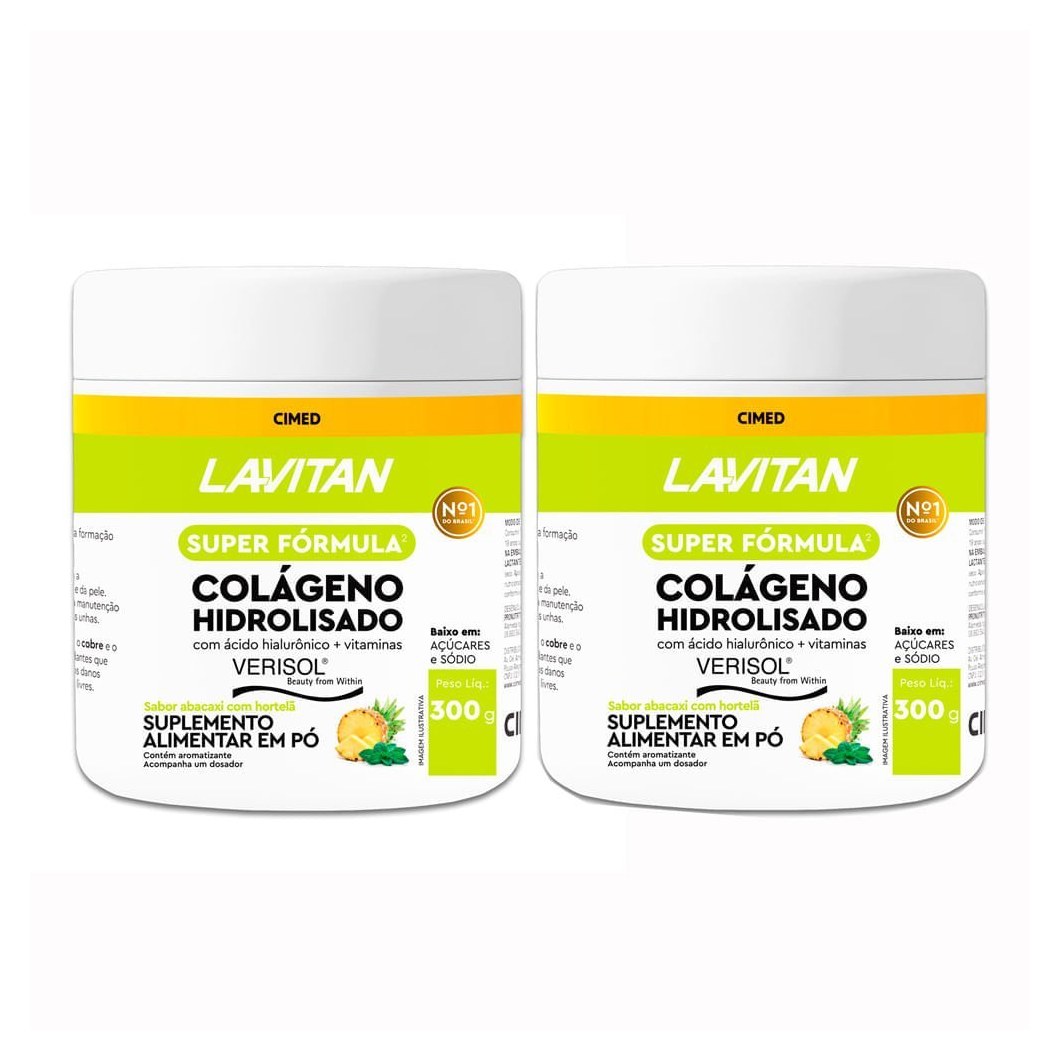 Lavitan Colágeno Hidrolisado Verisol 300g Abacaxi + Hortelã
