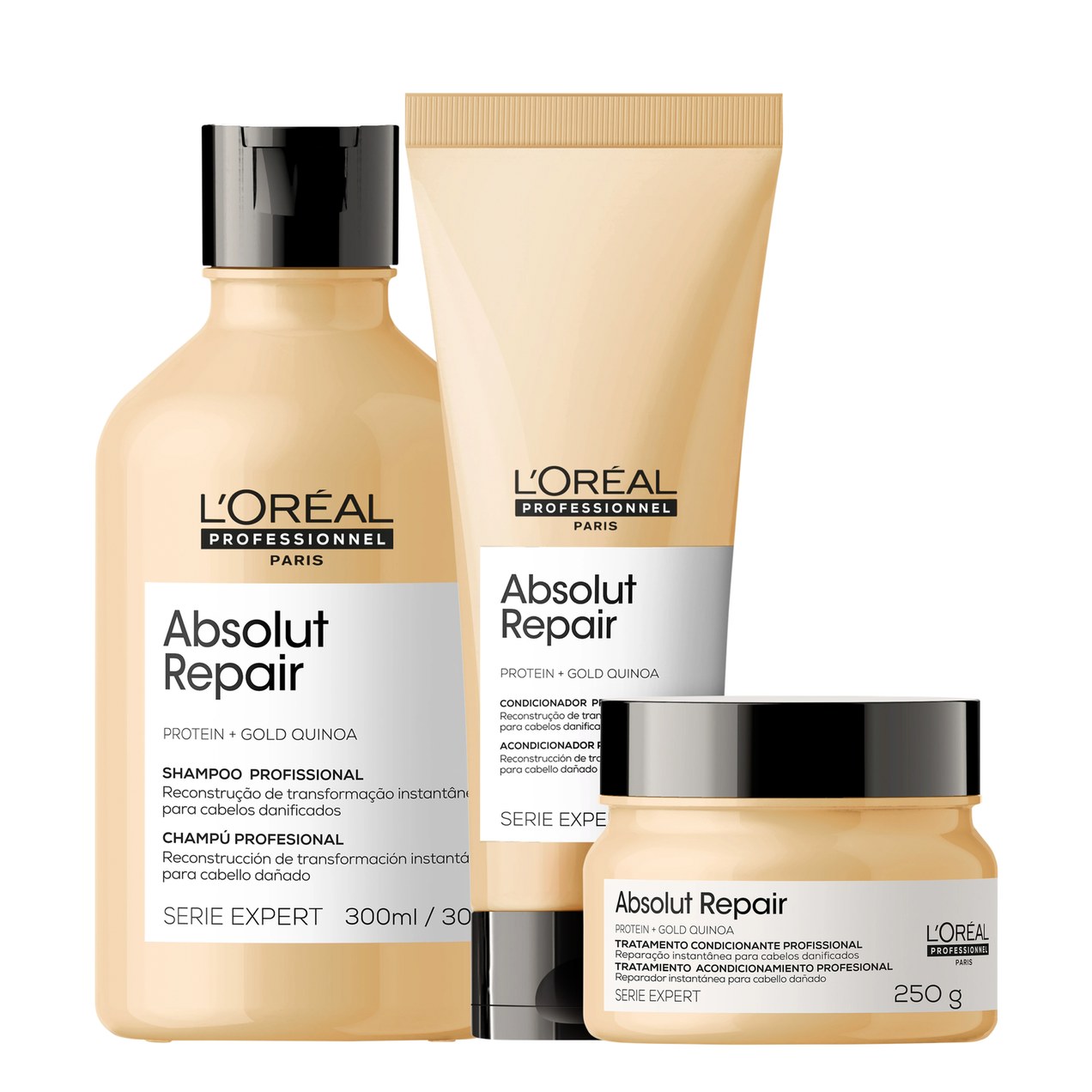 Kit L’Oréal Professionnel Serie Expert Absolut Repair Gold Quinoa + Protein Trio (3 Produtos)