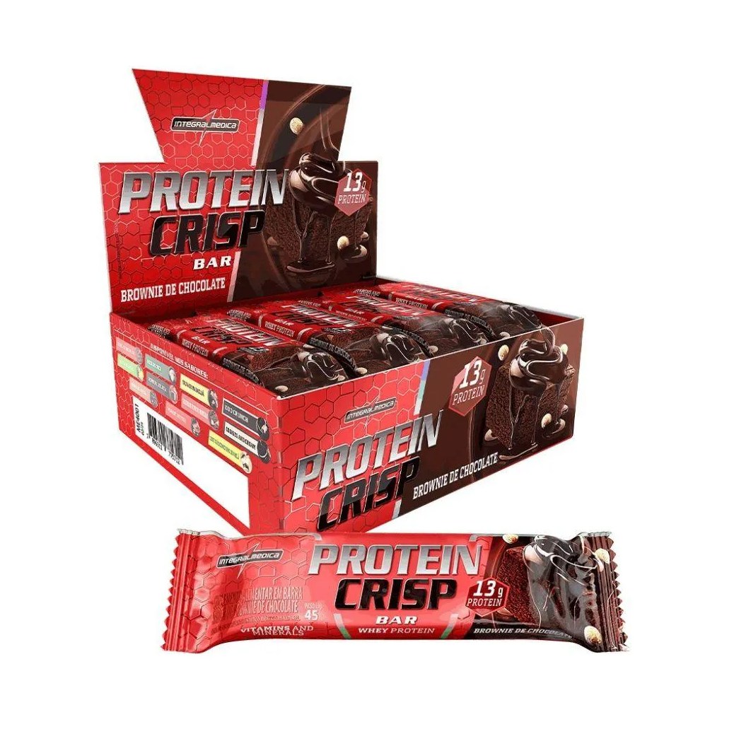 Crisp Bar Caixa 12 Unidades (540g) – Sabor: Brownie de Chocolate