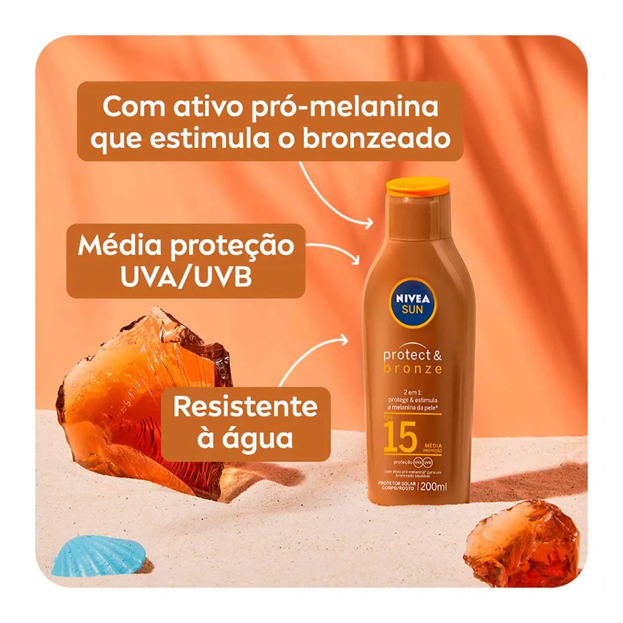 Protetor Solar FPS15 Nivea Sun Protect & Bronze 200ml