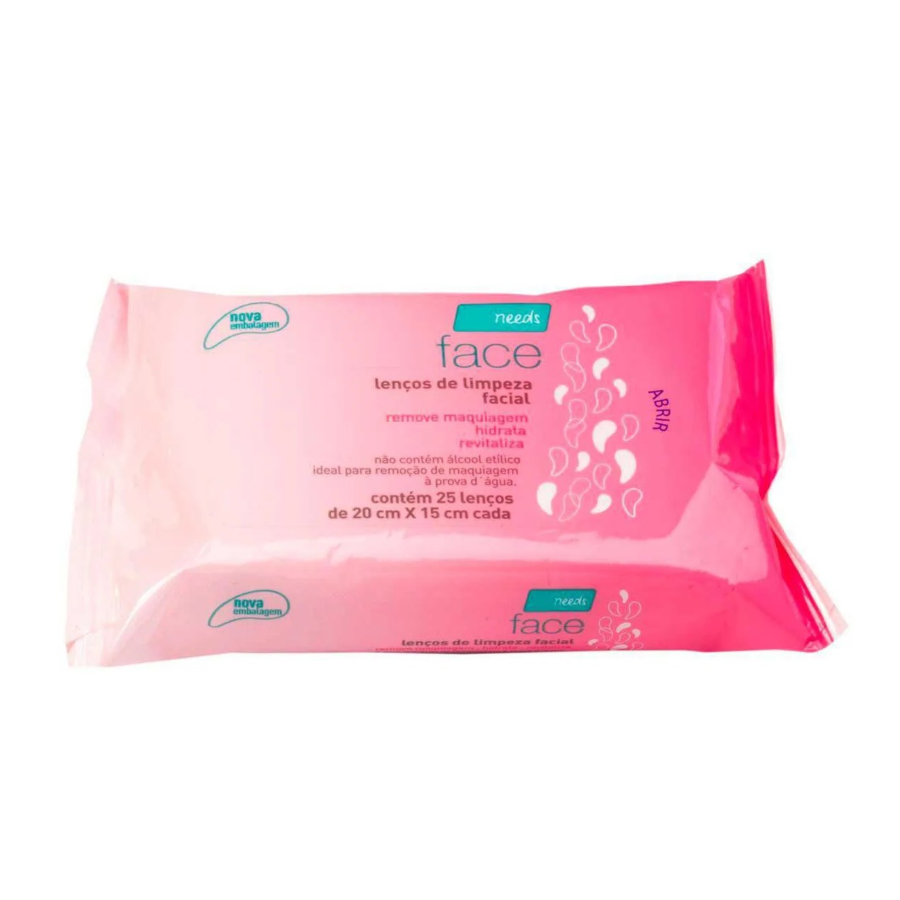 Lenço Demaquilante Needs Face Limpeza Facial 25 Unidades