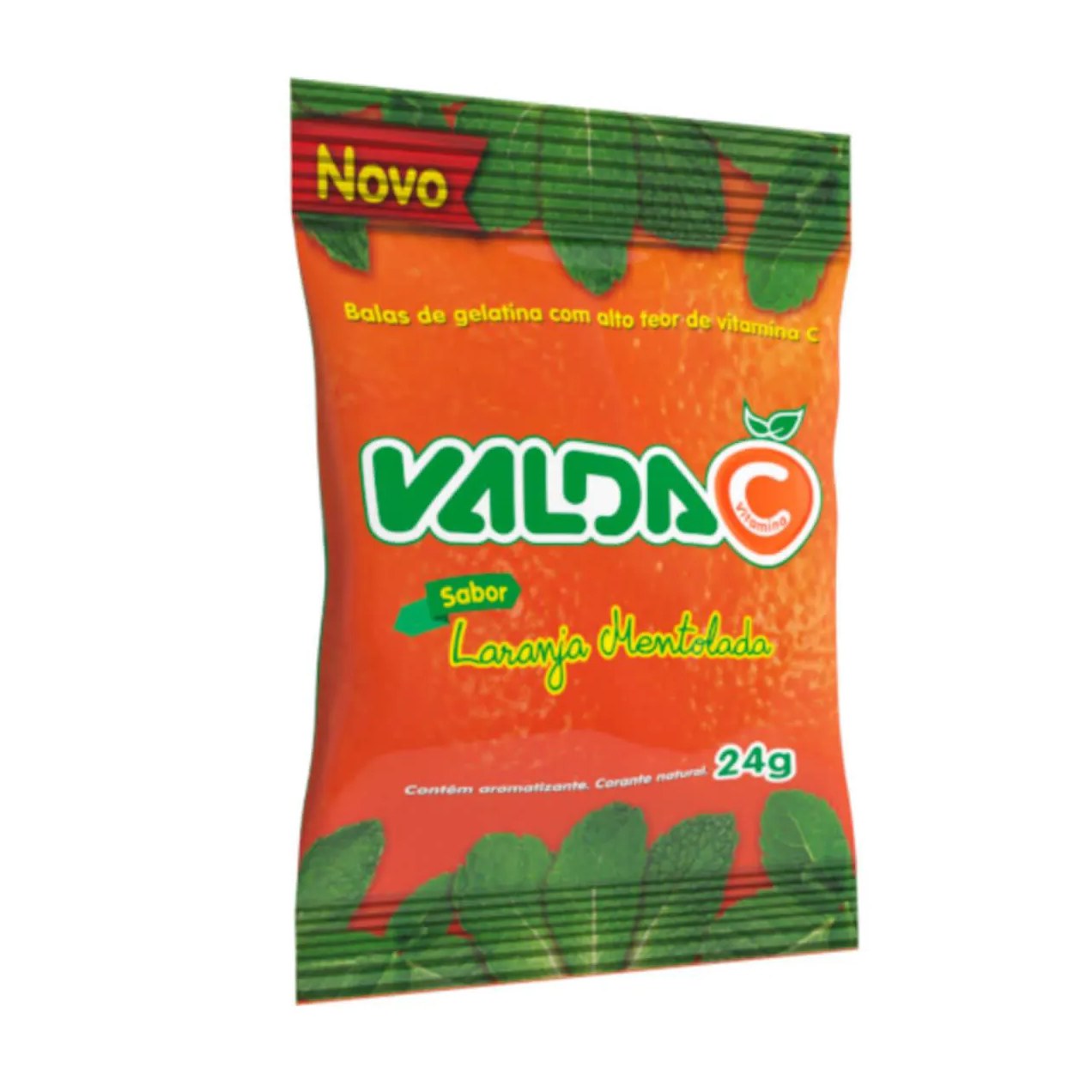 Pastilhas Valda C Balas de Gelatina Laranja Mentolada 24g