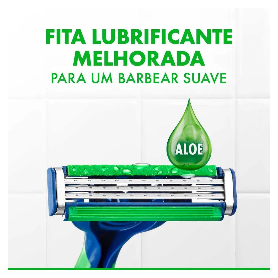 Aparelho de Barbear Gillette Prestobarba 3 Sensitive Aloe Vera 4 unidades