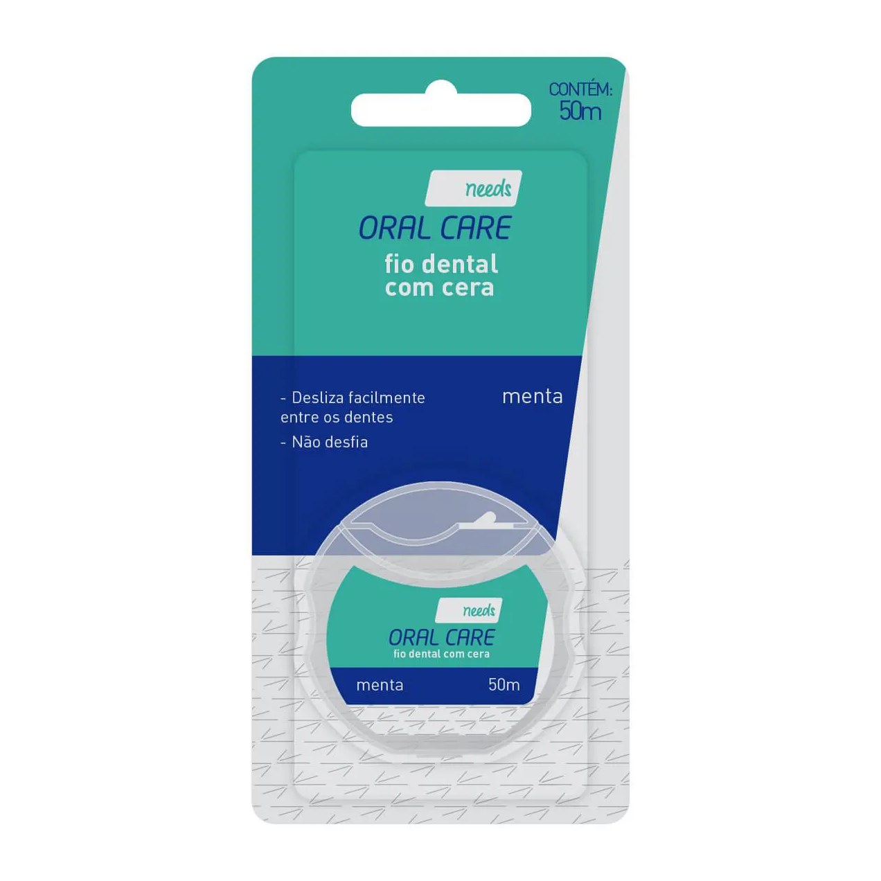 Fio Dental Needs Oral Care com Cera Menta 50m