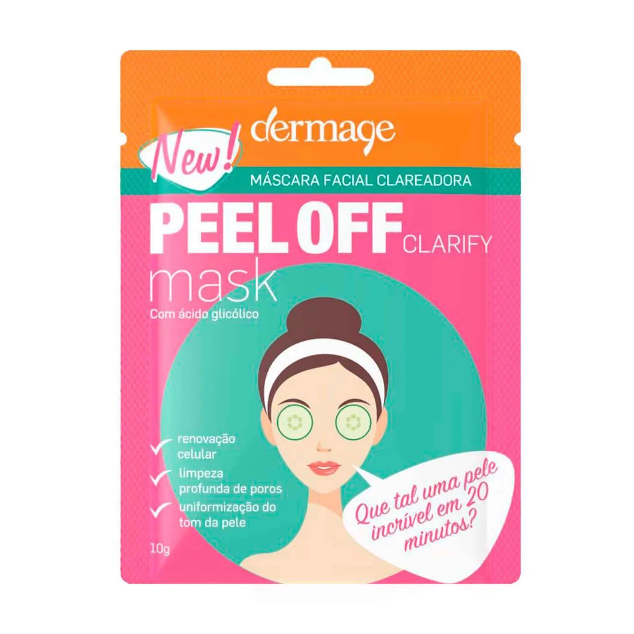Máscara Facial Clareadora Dermage Peel Off Clarify com 10g