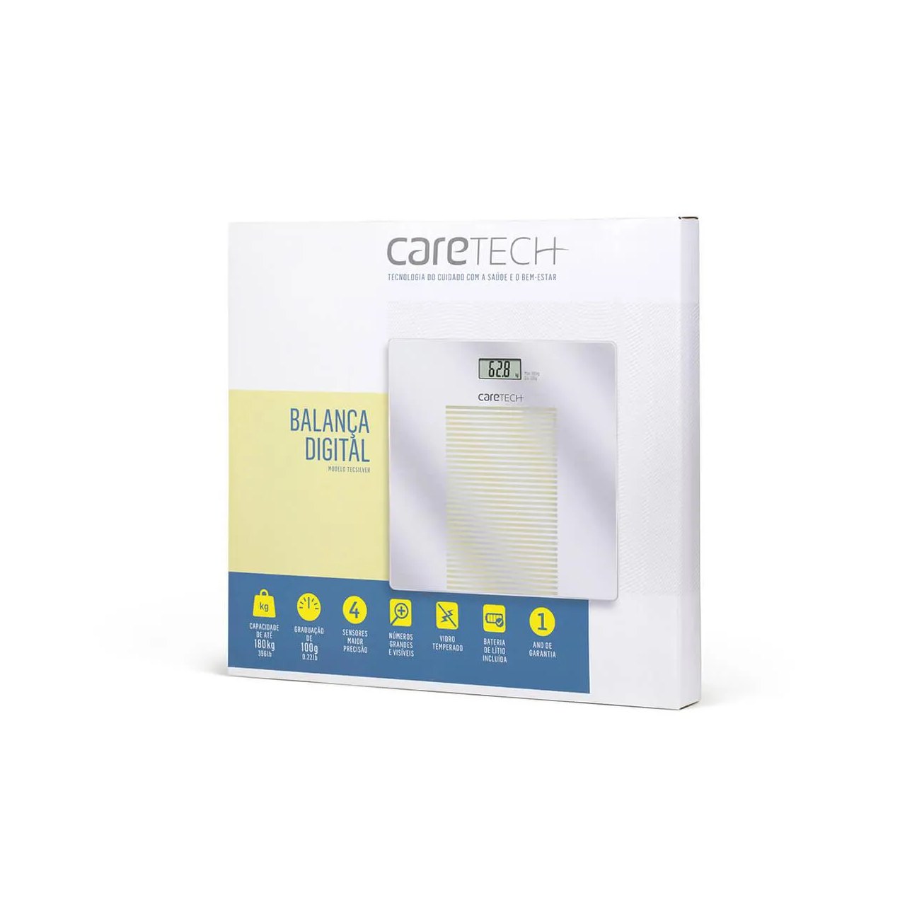 Balança Digital Caretech Tecsilver até 180kg 1 Unidade