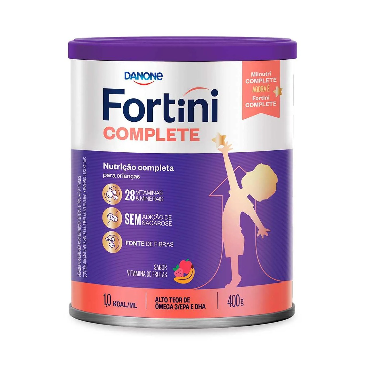 Fórmula Infantil Fortini Complete Vitamina de Frutas 3 a 10 anos 400g