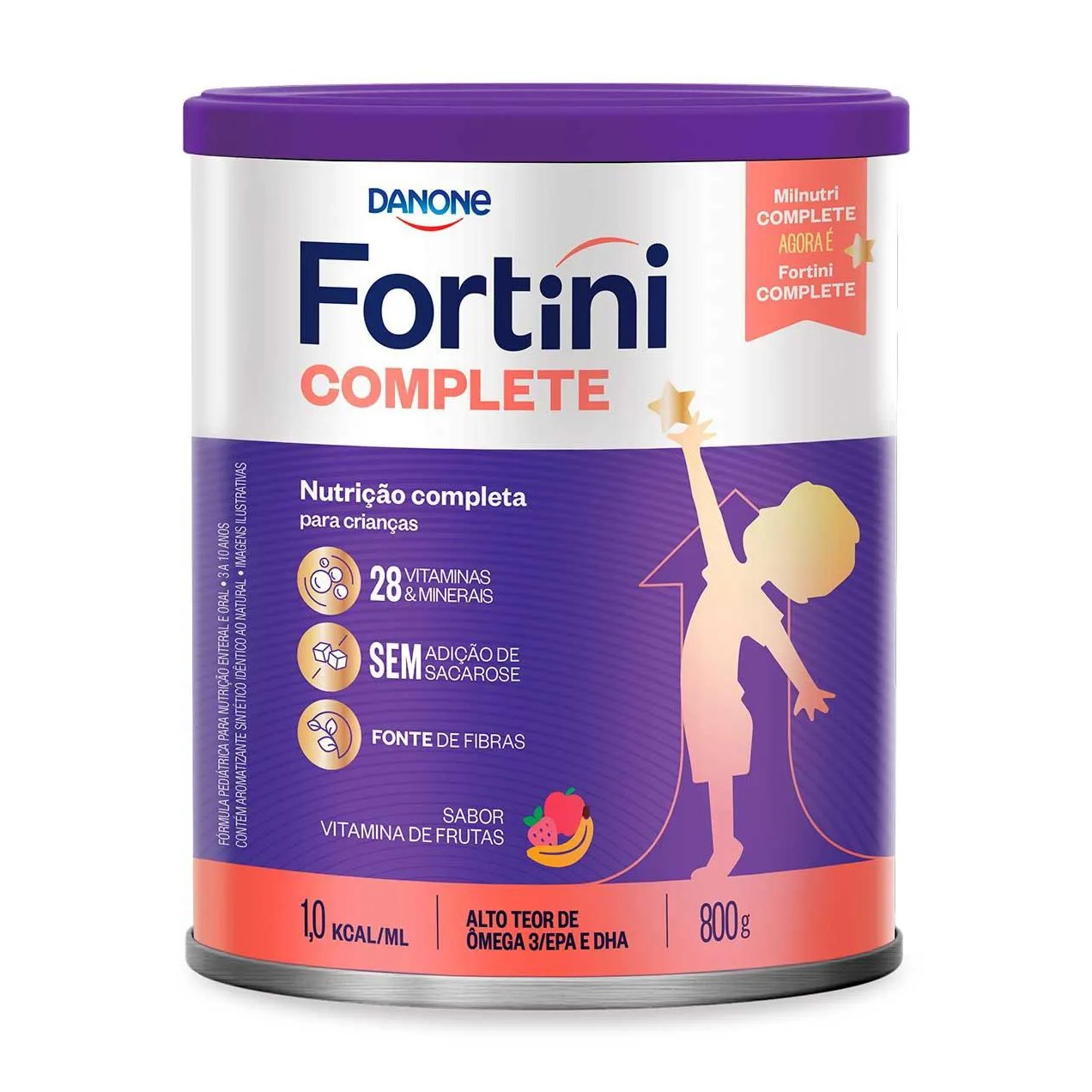 Fórmula Infantil Fortini Complete Vitamina de Frutas 3 a 10 anos 800g
