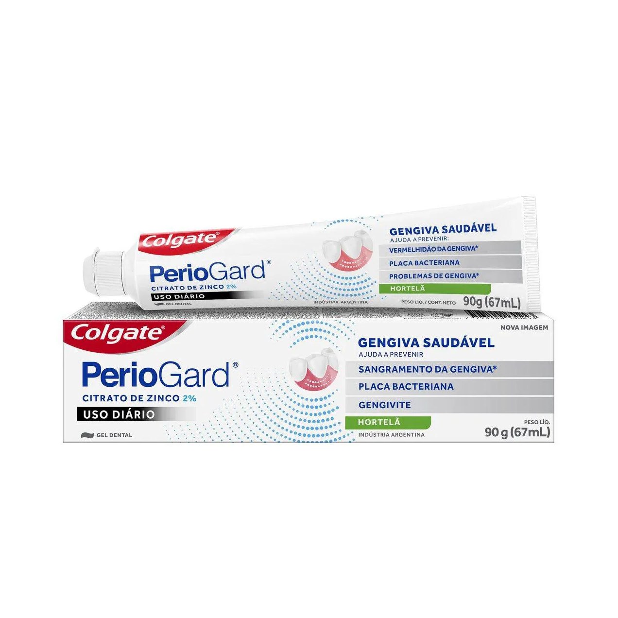 Kit Cuidado com a Gengiva Periogard Pasta de Dente em Gel Sabor Hortelã + Escova de Dente Extra Macia + Enxaguante Bucal Sem Álcool Extra Mint