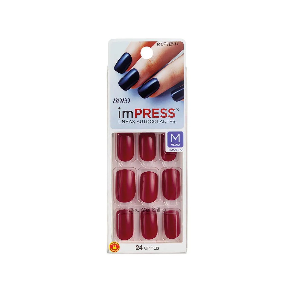 Unhas Autocolantes Impress Message Me Média com 24 Unidades