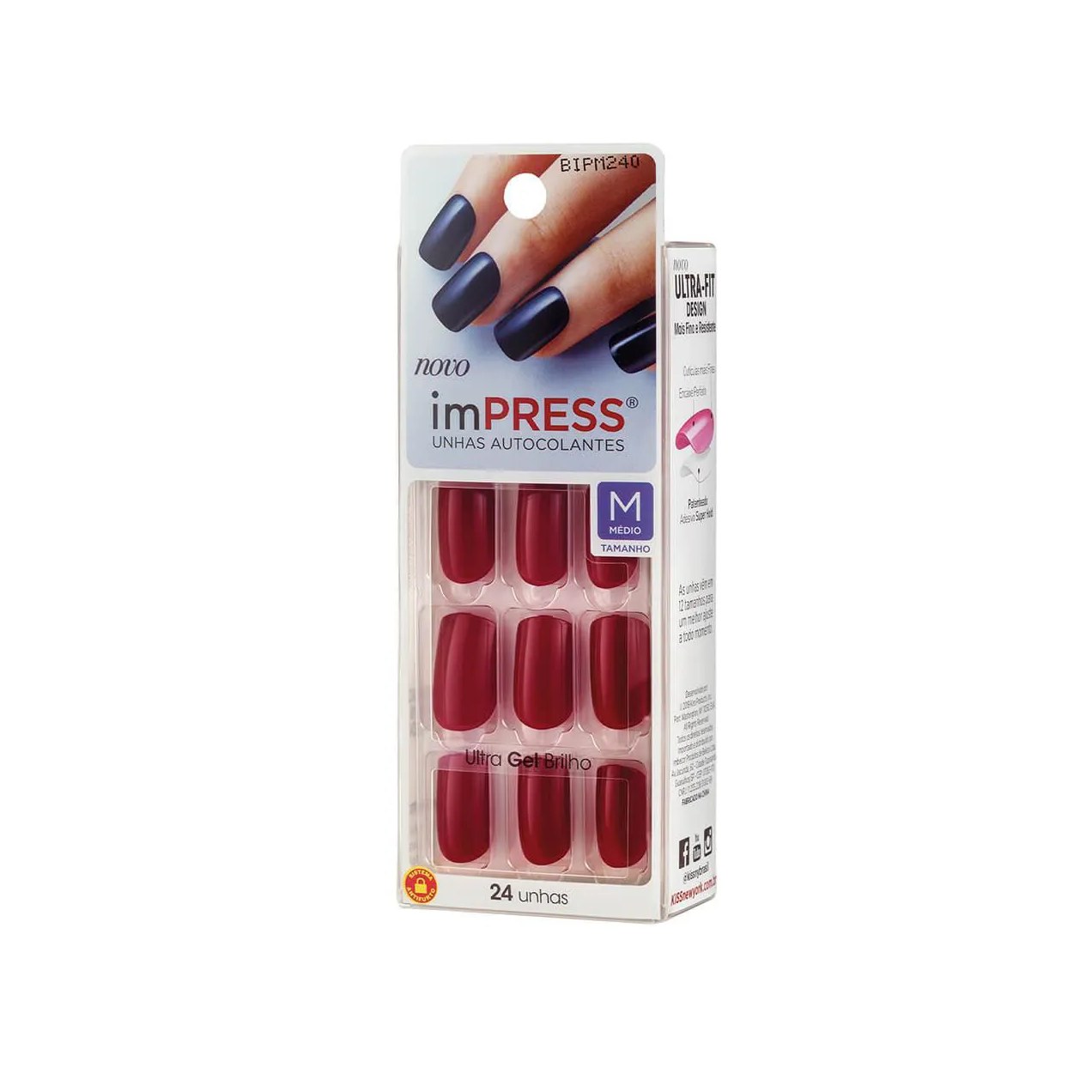 Unhas Autocolantes Impress Message Me Média com 24 Unidades