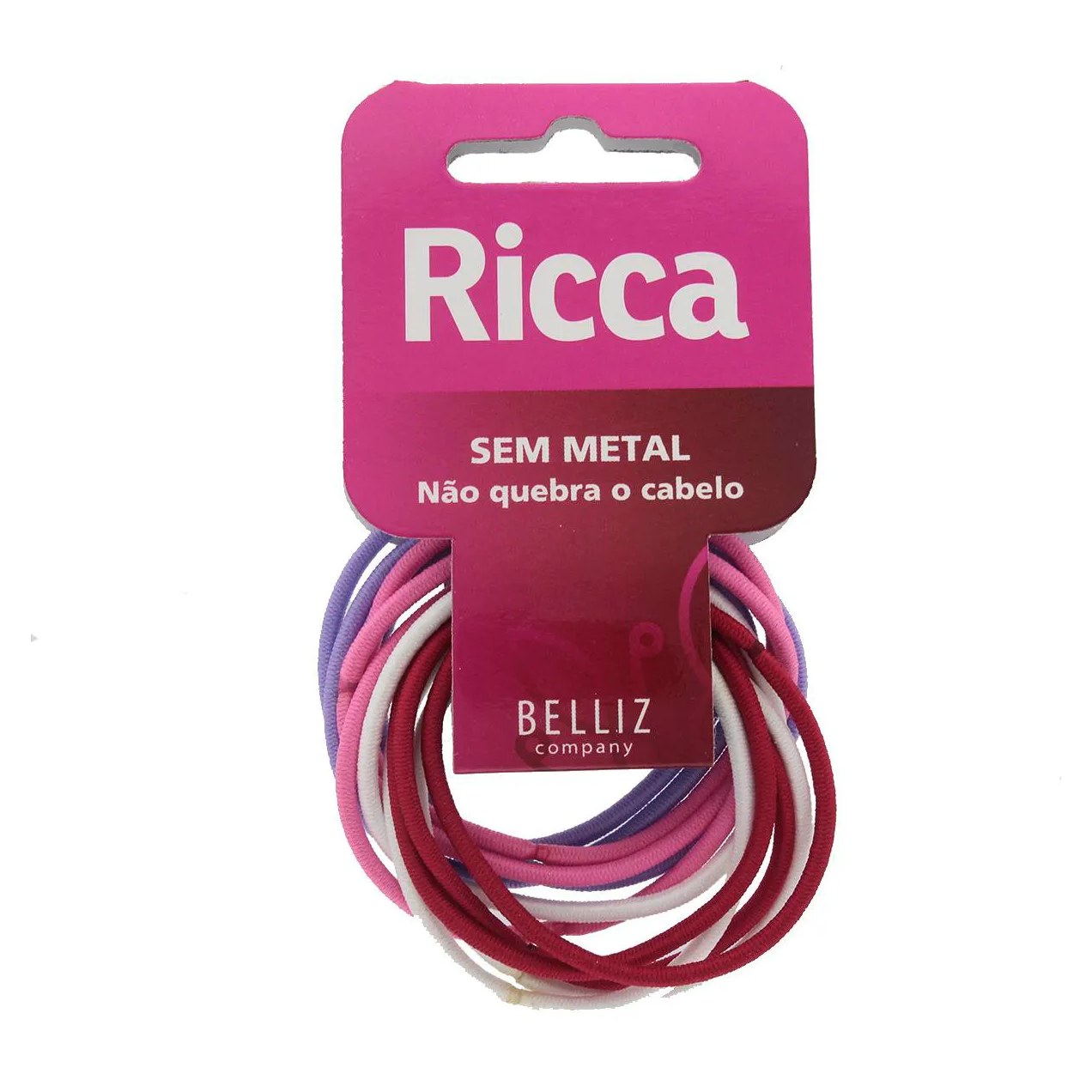 Elástico de Cabelo Ricca Basics Fashion Colors - 12 unidades