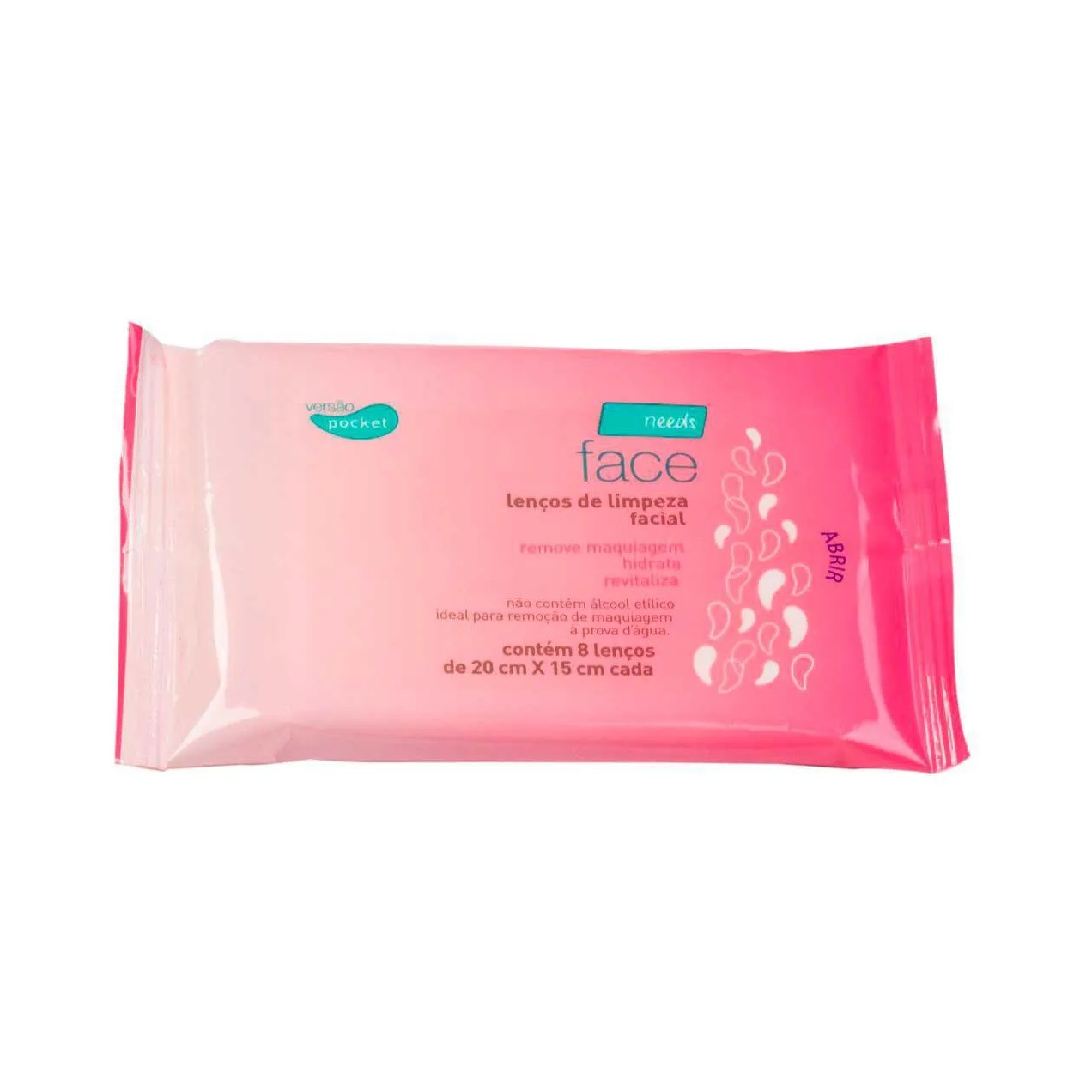 Lenço Demaquilante Needs Face Limpeza Facial 8 Unidades
