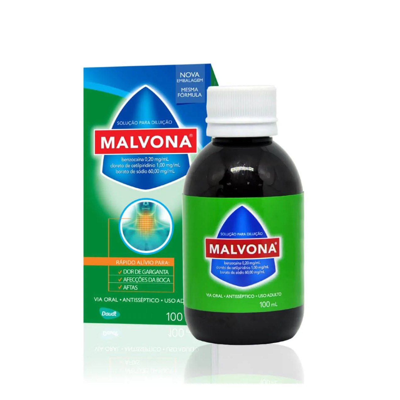 Solução Antisséptica Bucal Malvona com 100ml