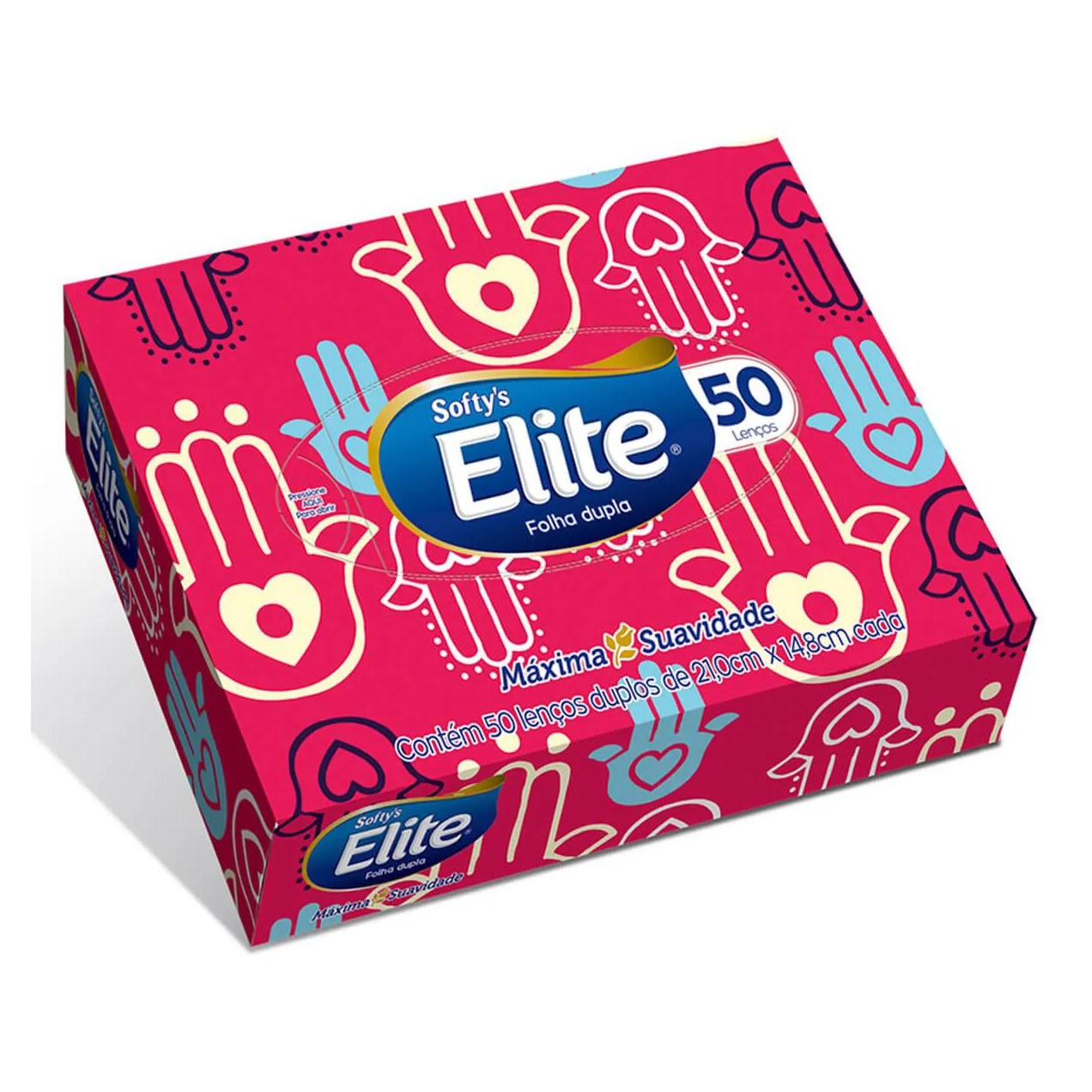Lenço de Papel Softy's Elite Folha Dupla com 50 unidades