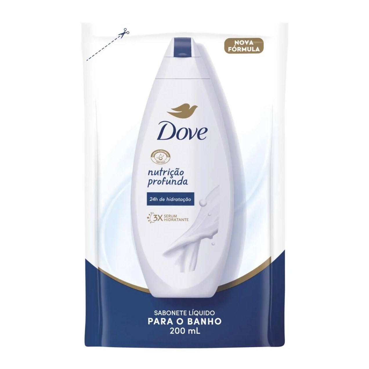 Refil Sabonete Líquido Corporal Dove Nutrição Profunda com 200ml