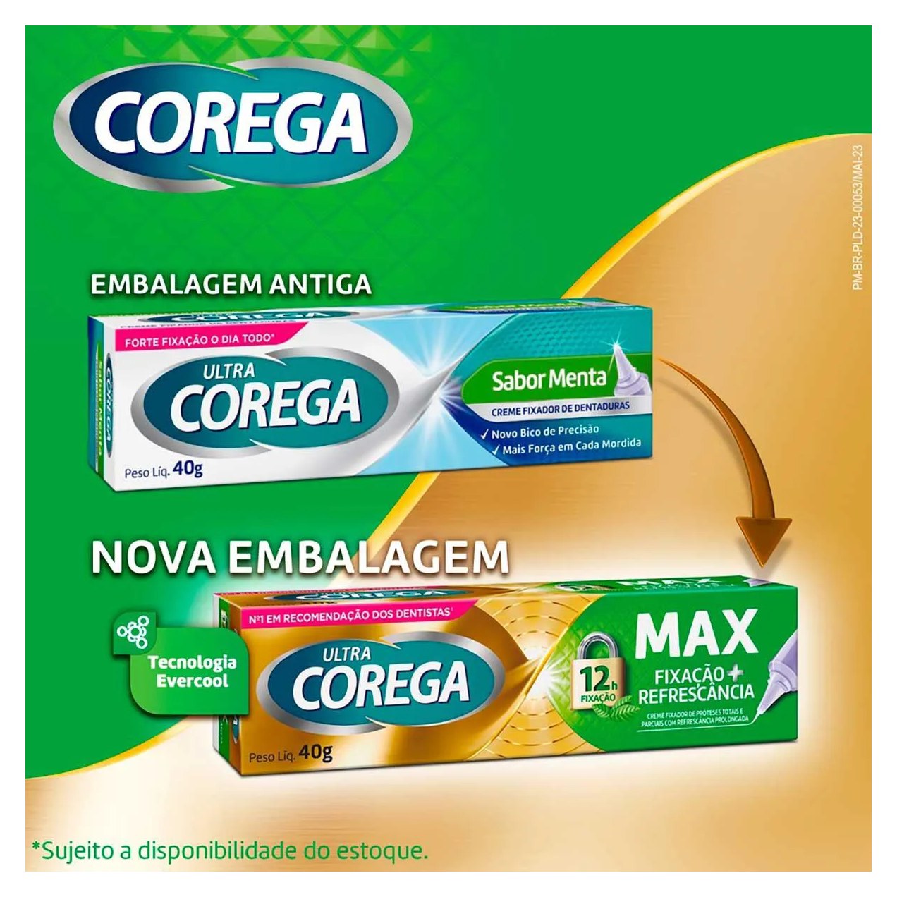 Creme Fixador de Dentadura Ultra Corega Max Fixação e Refrescância Menta 40g