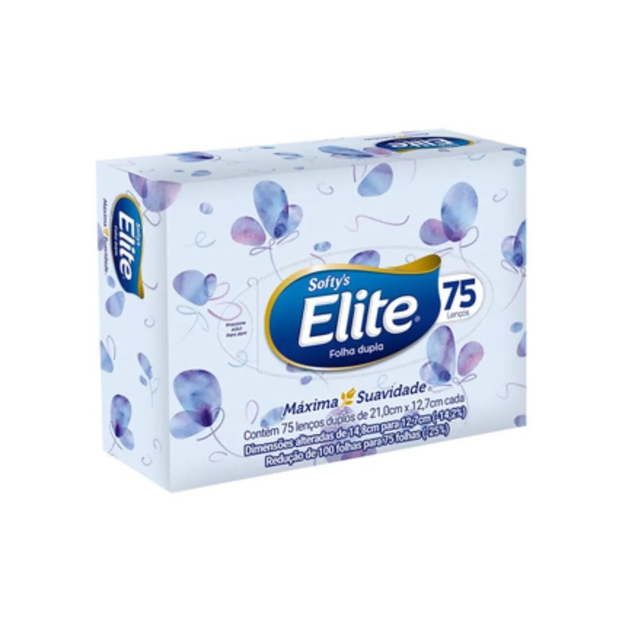 Lenço de Papel Softy's Elite Folha Dupla 75 Unidades