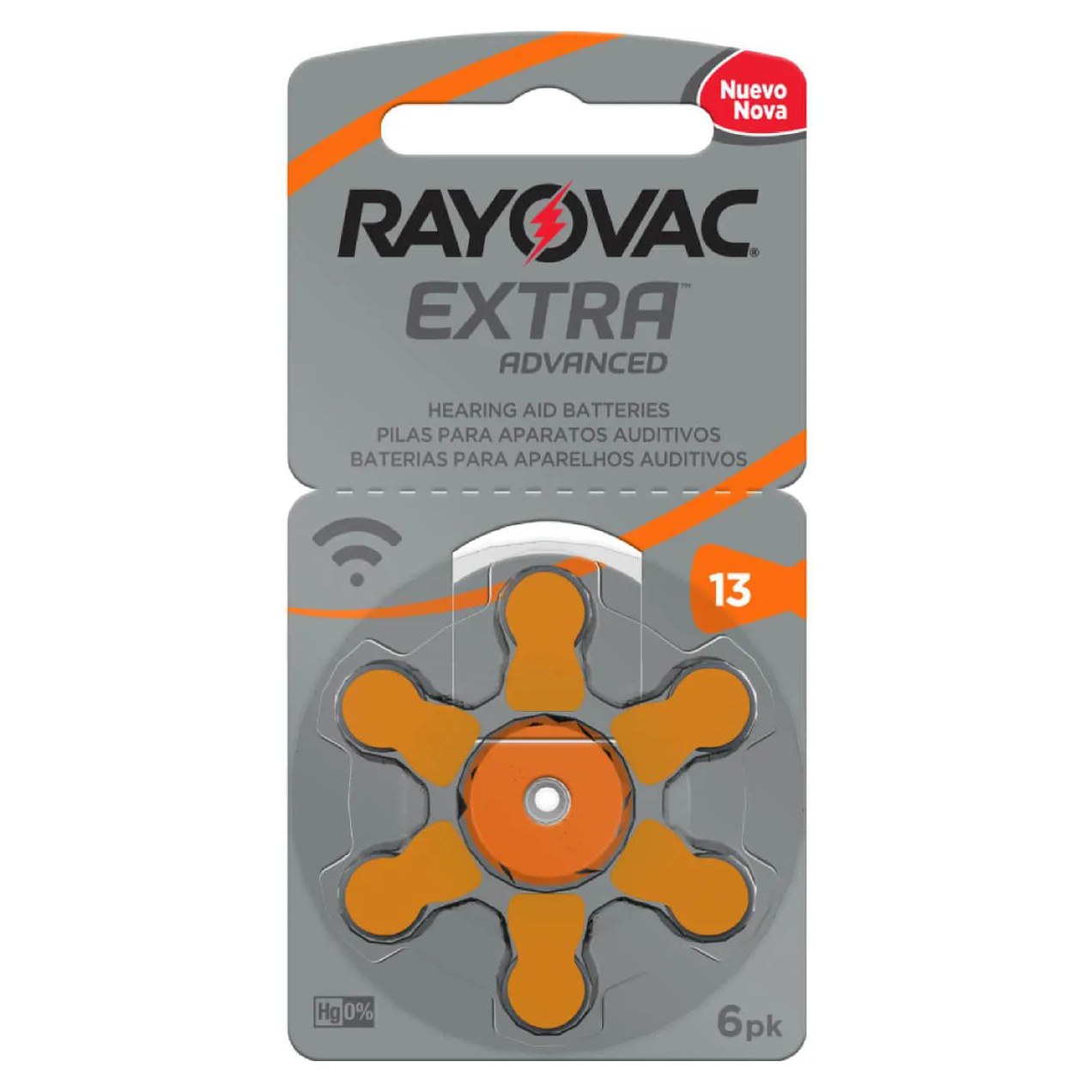 Pilha para Aparelho Auditivo 13 Rayovac Extra Advanced com 6 unidades