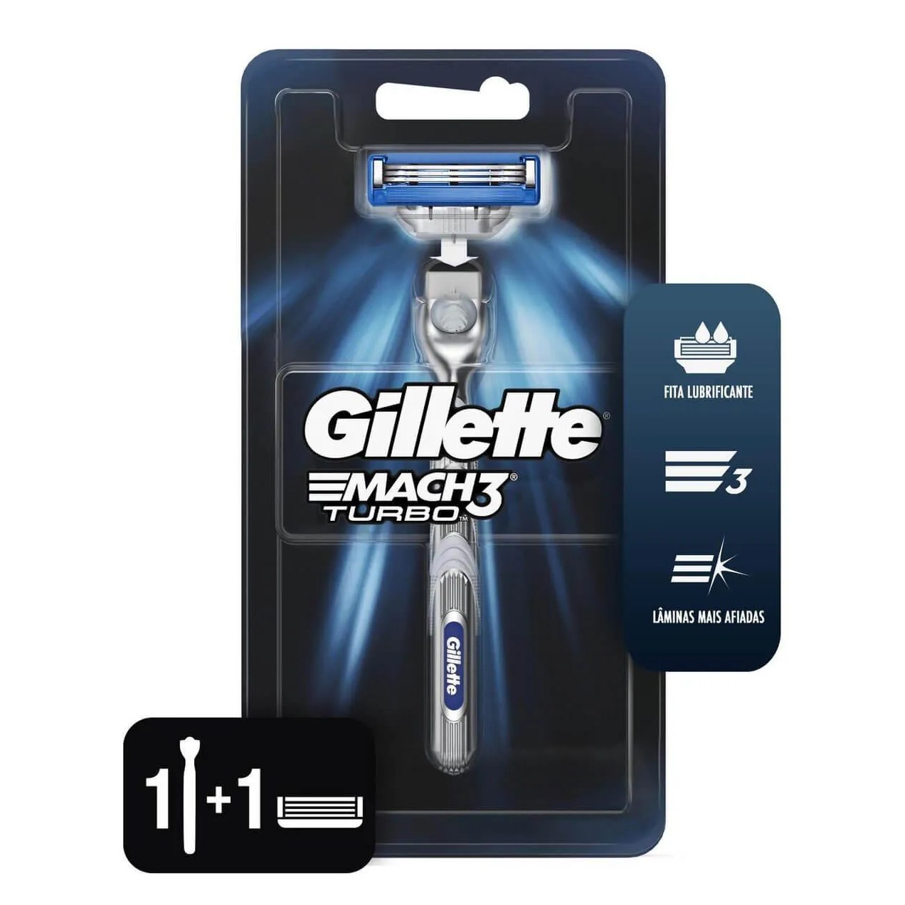 Gillette Mach3 Turbo Barbeador com 1 unidade