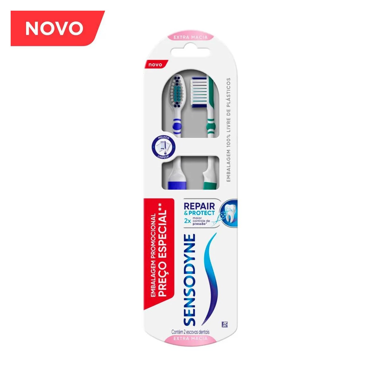 Escova de Dente Sensodyne Repair & Protect Extramacia com 2 unidades