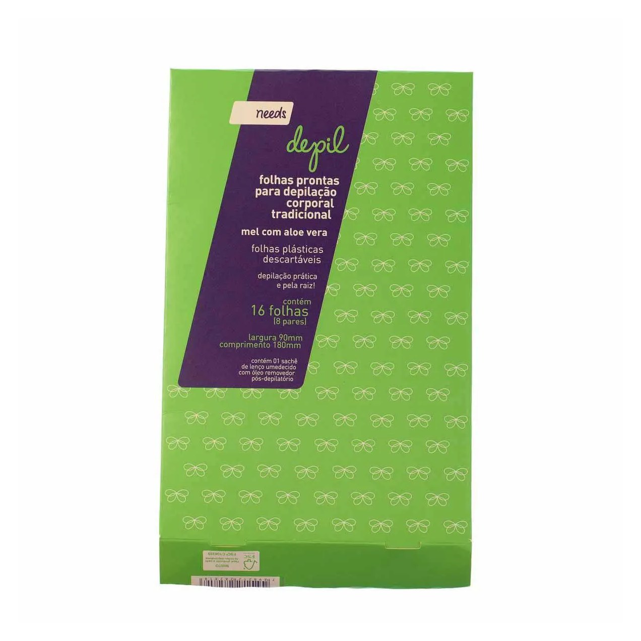 Folha Depilatória Corporal Needs Depil Mel 16 Folhas
