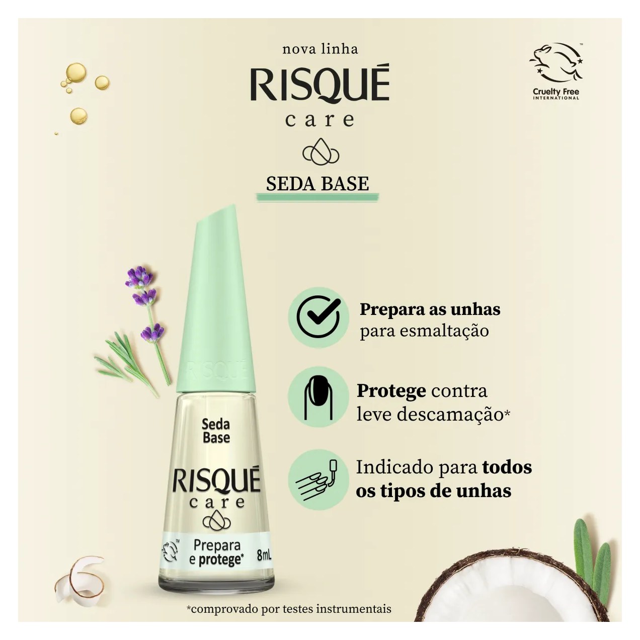 Base para Unhas Risqué Care Seda Base 8ml