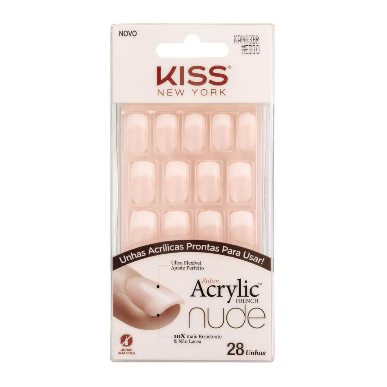 Unhas Auto Colantes Kiss Salon Color Acrylic Media Cashmere
