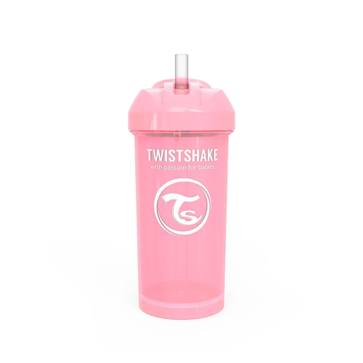 Copo com Canudo Twistshake Straw 6+ Meses Rosa 360ml